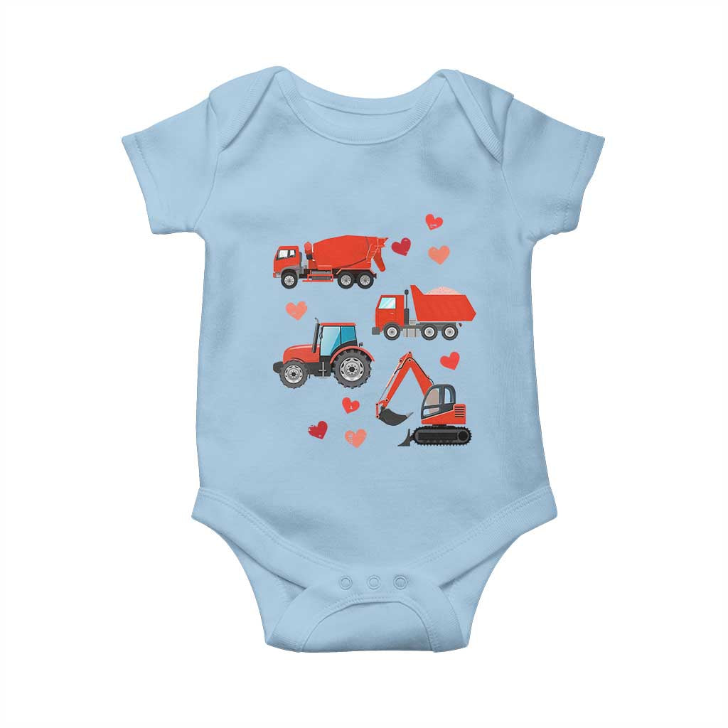 Excavator Construction Baby Onesie Car Tractor Truck Lovers TS10 Light Blue Print Your Wear