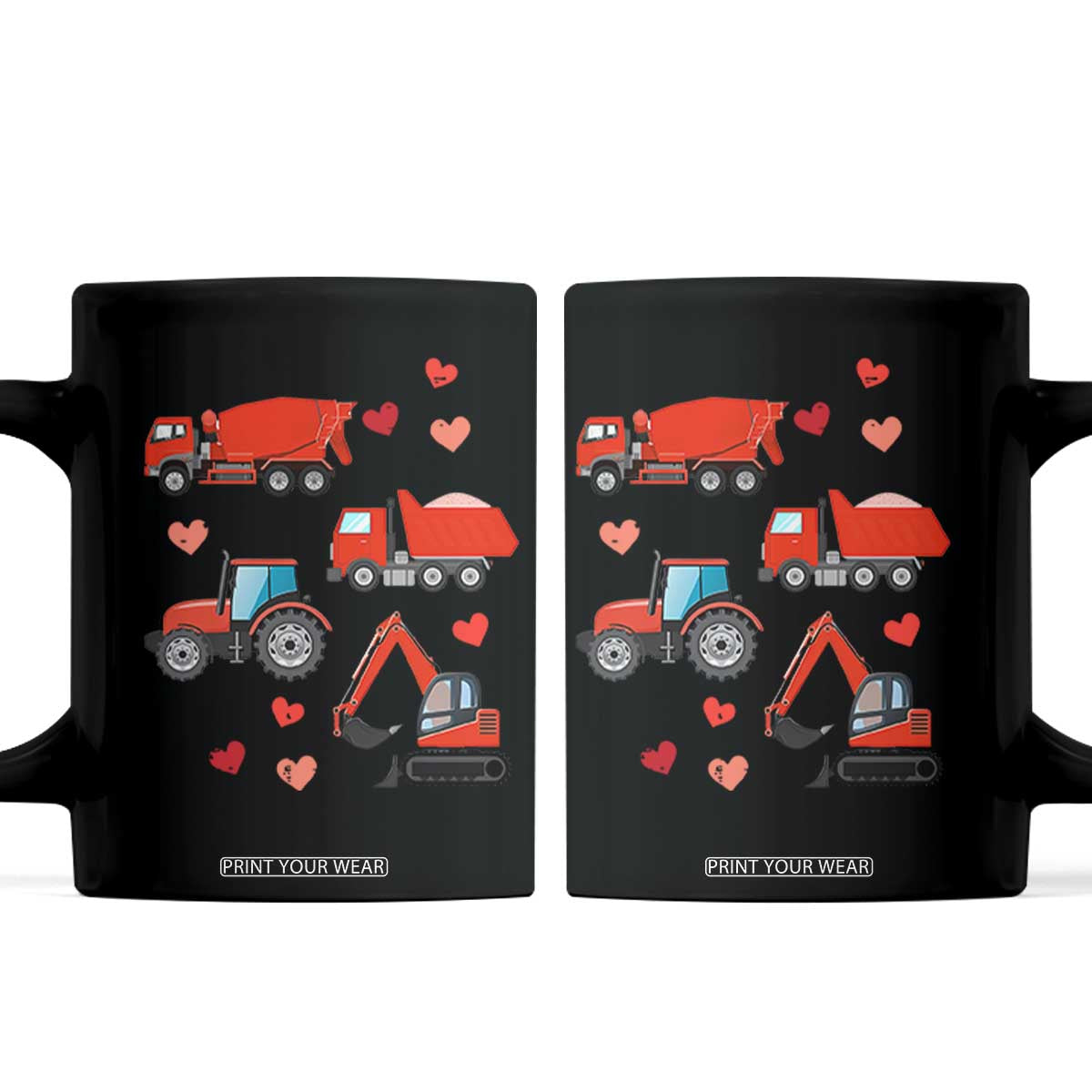 Excavator Construction Coffee Mug Car Tractor Truck Lovers TS10 Black Print Your Wear