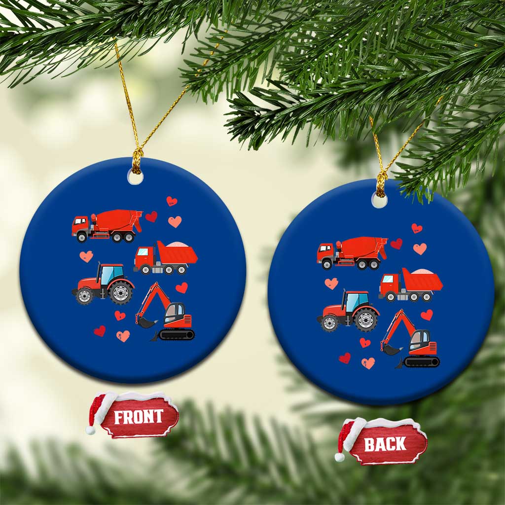 Excavator Construction Ceramic Ornament Car Tractor Truck Lovers TS10 1pc Blue Print Your Wear