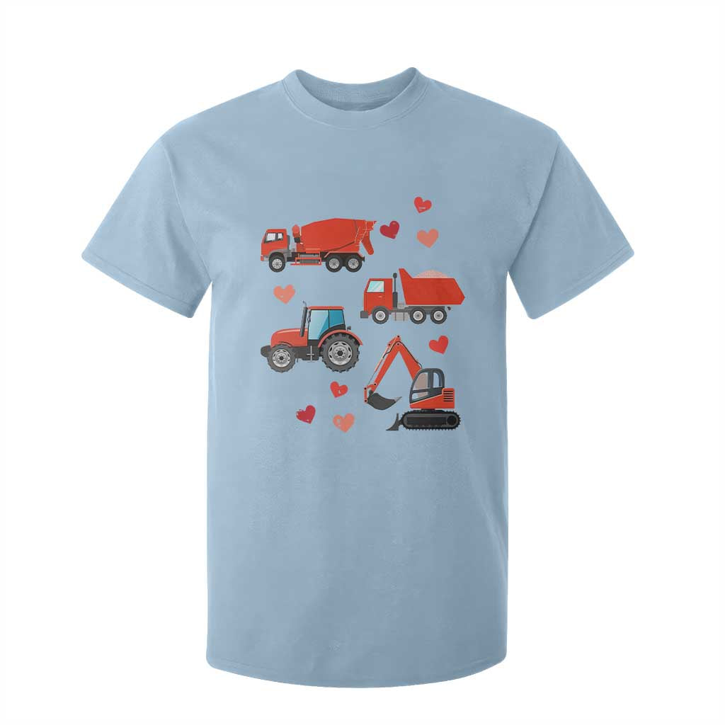 Excavator Construction T Shirt For Kid Car Tractor Truck Lovers TS10 Light Blue Print Your Wear