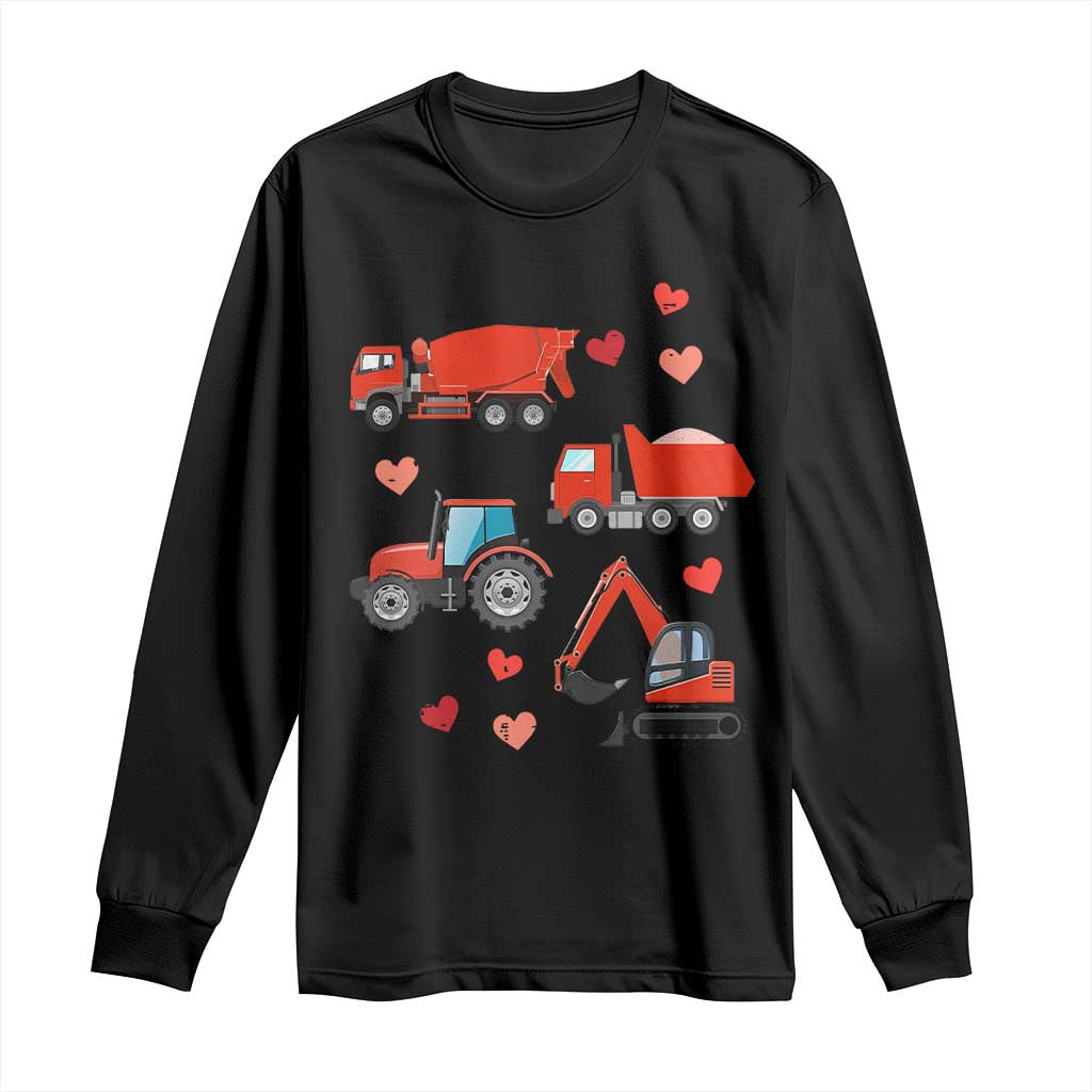 Excavator Construction Long Sleeve Shirt Car Tractor Truck Lovers TS10 Black Print Your Wear