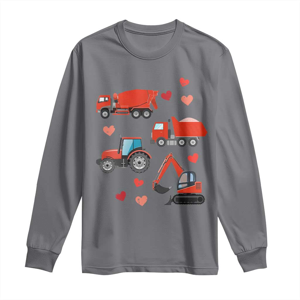 Excavator Construction Long Sleeve Shirt Car Tractor Truck Lovers TS10 Charcoal Print Your Wear