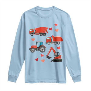 Excavator Construction Long Sleeve Shirt Car Tractor Truck Lovers TS10 Light Blue Print Your Wear