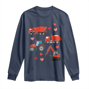 Excavator Construction Long Sleeve Shirt Car Tractor Truck Lovers TS10 Navy Print Your Wear