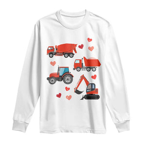 Excavator Construction Long Sleeve Shirt Car Tractor Truck Lovers TS10 White Print Your Wear