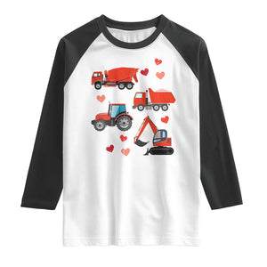 Excavator Construction Raglan Shirt Car Tractor Truck Lovers TS10 White Black Print Your Wear