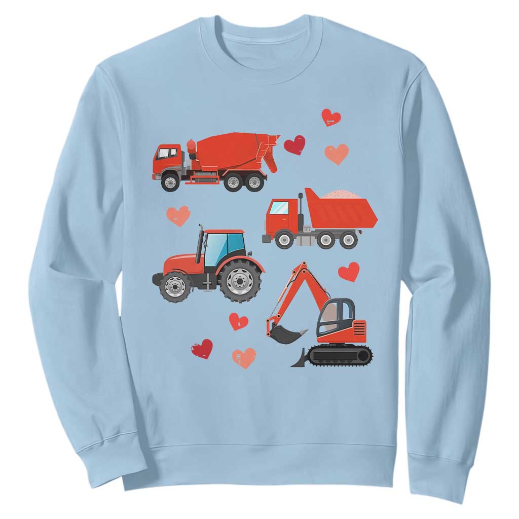 Excavator Construction Sweatshirt Car Tractor Truck Lovers TS10 Light Blue Print Your Wear