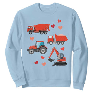 Excavator Construction Sweatshirt Car Tractor Truck Lovers TS10 Light Blue Print Your Wear