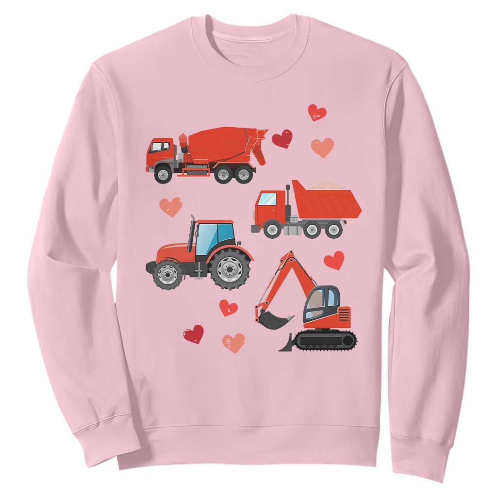 Excavator Construction Sweatshirt Car Tractor Truck Lovers TS10 Light Pink Print Your Wear