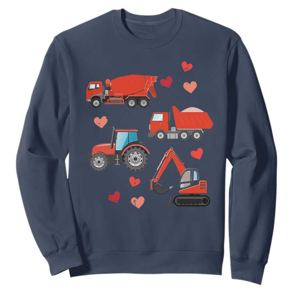 Excavator Construction Sweatshirt Car Tractor Truck Lovers TS10 Navy Print Your Wear