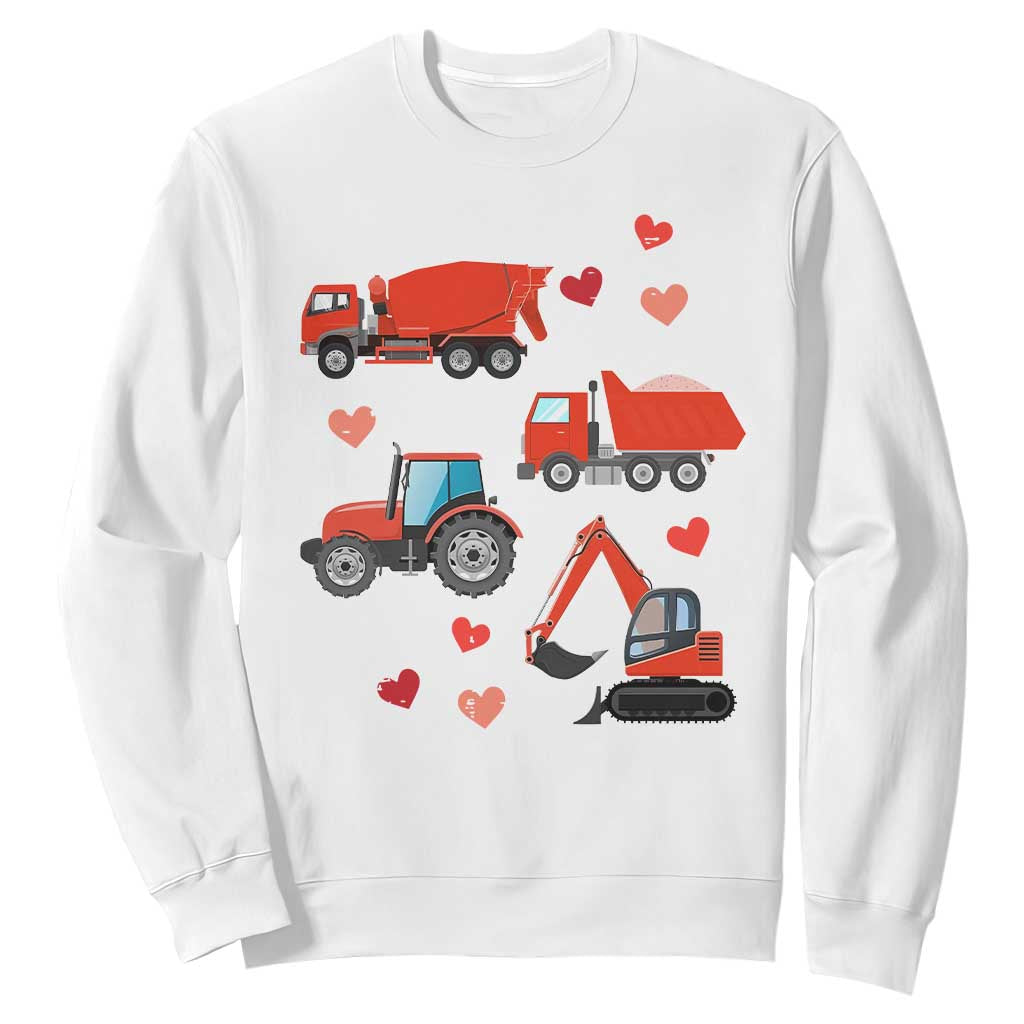 Excavator Construction Sweatshirt Car Tractor Truck Lovers TS10 White Print Your Wear