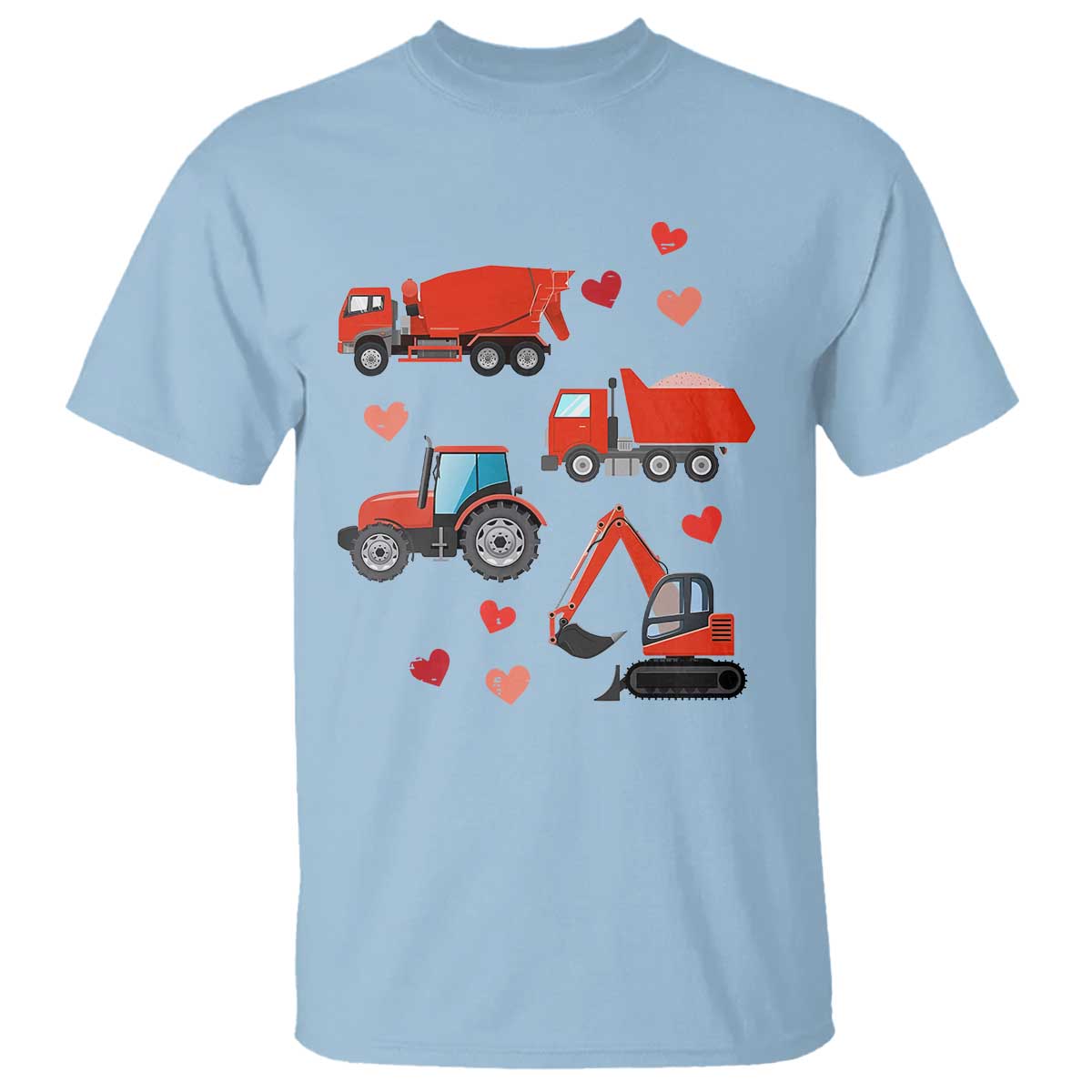 Excavator Construction T Shirt Car Tractor Truck Lovers TS10 Light Blue Print Your Wear