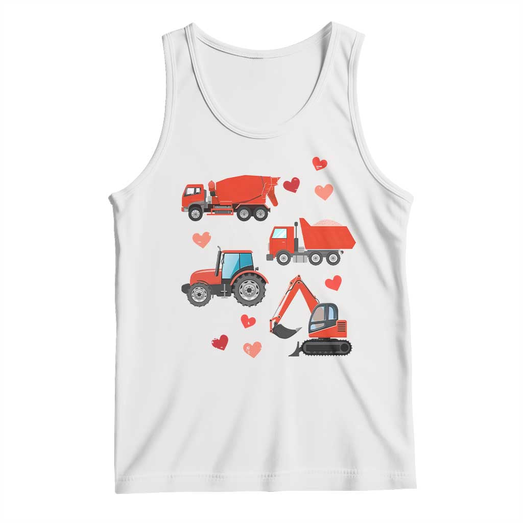 Excavator Construction Tank Top Car Tractor Truck Lovers TS10 White Print Your Wear