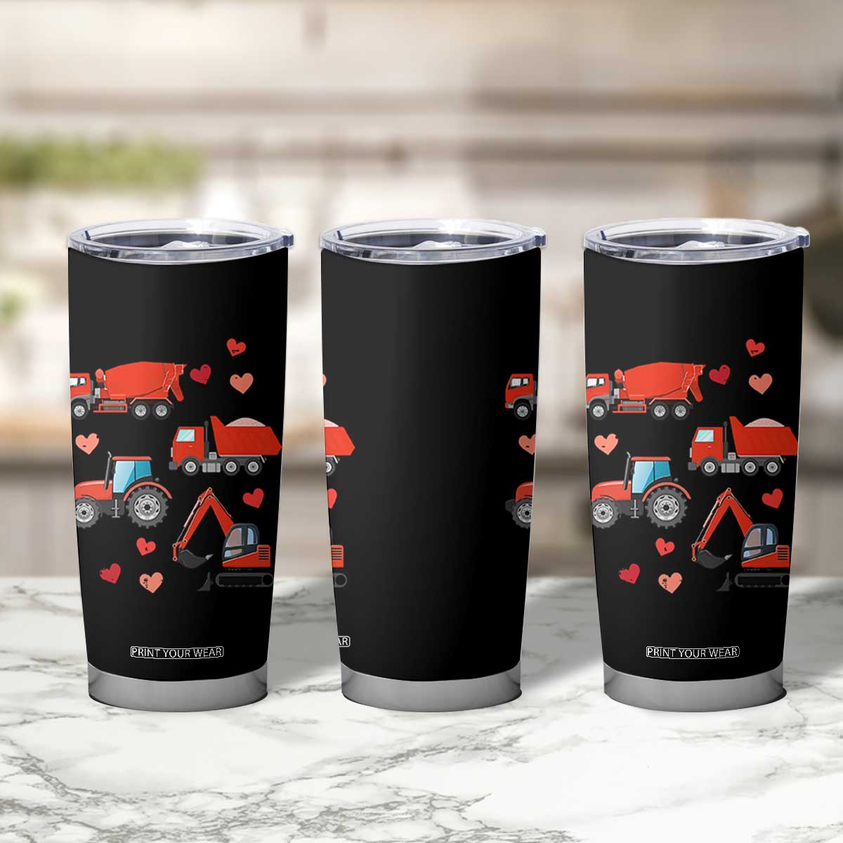 Excavator Construction Tumbler Cup Car Tractor Truck Lovers TS10 Print Your Wear