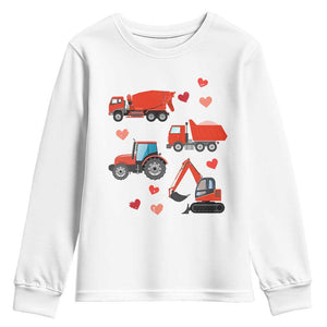 Excavator Construction Youth Sweatshirt Car Tractor Truck Lovers TS10 White Print Your Wear