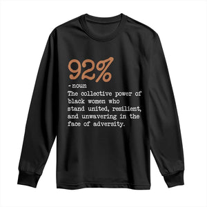 92 Percent Black Woman Power Long Sleeve Shirt The 92% African American Melanin Girls TS10 Black Print Your Wear