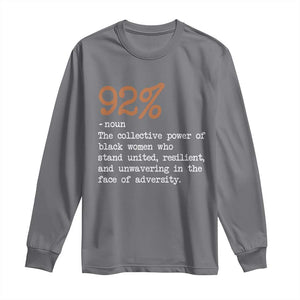 92 Percent Black Woman Power Long Sleeve Shirt The 92% African American Melanin Girls TS10 Charcoal Print Your Wear