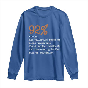 92 Percent Black Woman Power Long Sleeve Shirt The 92% African American Melanin Girls TS10 Royal Blue Print Your Wear