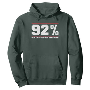92 Percent Black Woman Power Hoodie 92% Our Unity Is Our Strength TS10 Dark Forest Green Print Your Wear