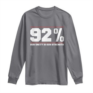 92 Percent Black Woman Power Long Sleeve Shirt 92% Our Unity Is Our Strength TS10 Charcoal Print Your Wear