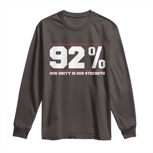 92 Percent Black Woman Power Long Sleeve Shirt 92% Our Unity Is Our Strength TS10 Dark Chocolate Print Your Wear