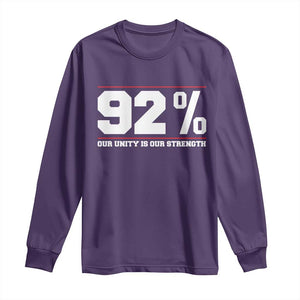 92 Percent Black Woman Power Long Sleeve Shirt 92% Our Unity Is Our Strength TS10 Purple Print Your Wear