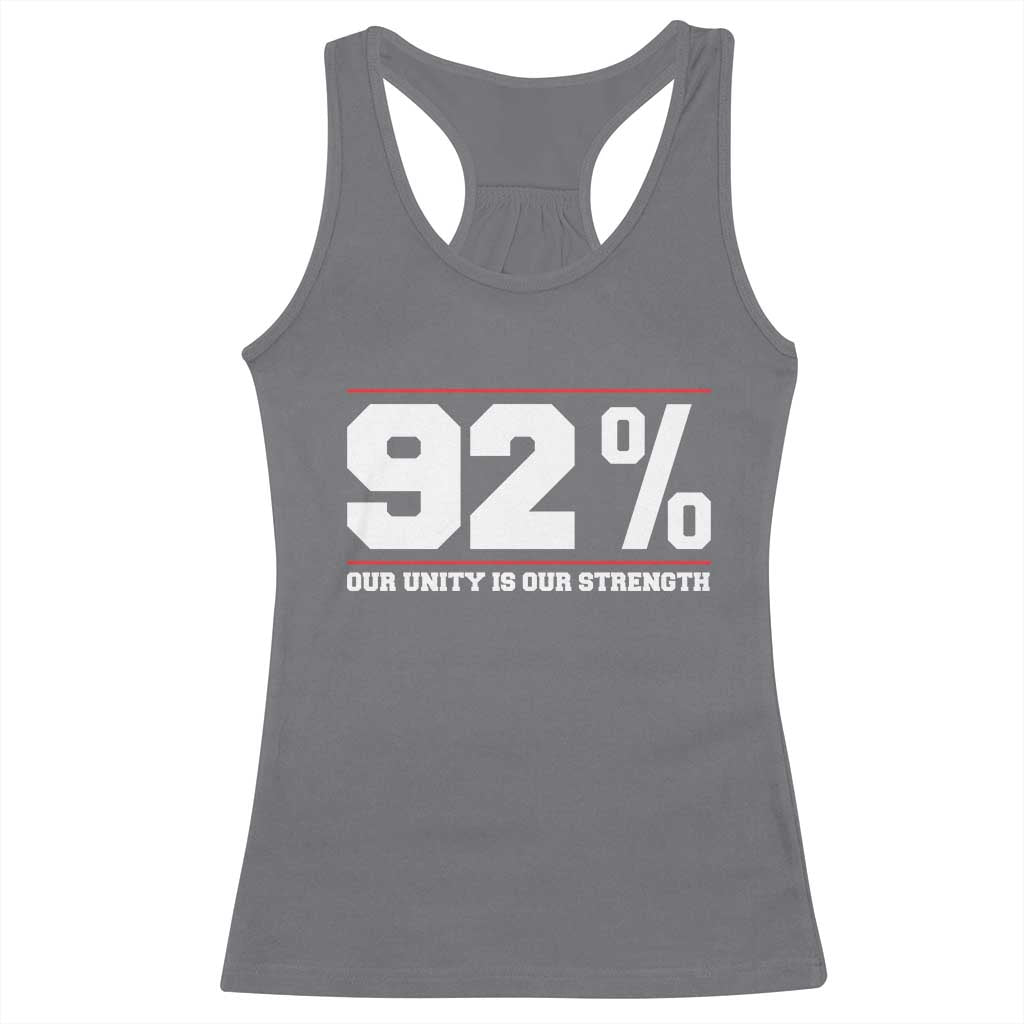 92 Percent Black Woman Power Racerback Tank Top 92% Our Unity Is Our Strength TS10 Charcoal Print Your Wear