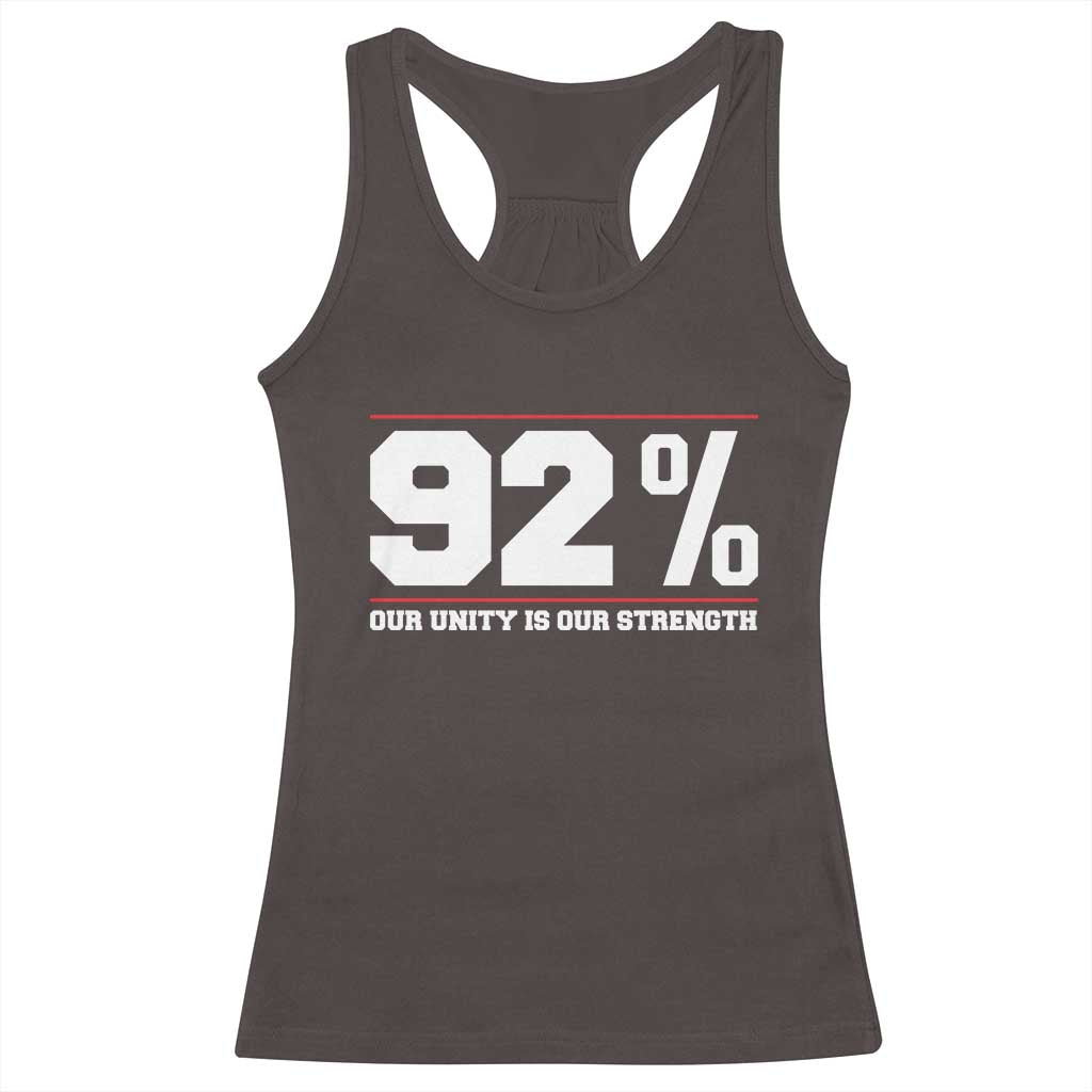 92 Percent Black Woman Power Racerback Tank Top 92% Our Unity Is Our Strength TS10 Dark Chocolate Print Your Wear