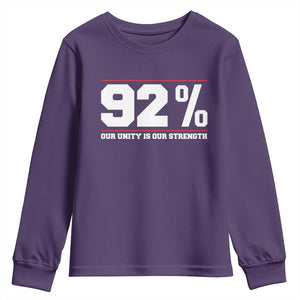 92 Percent Black Woman Power Youth Sweatshirt 92% Our Unity Is Our Strength TS10 Purple Print Your Wear