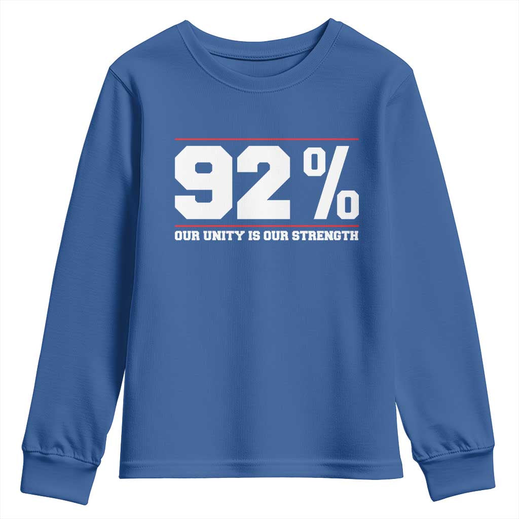 92 Percent Black Woman Power Youth Sweatshirt 92% Our Unity Is Our Strength TS10 Royal Blue Print Your Wear