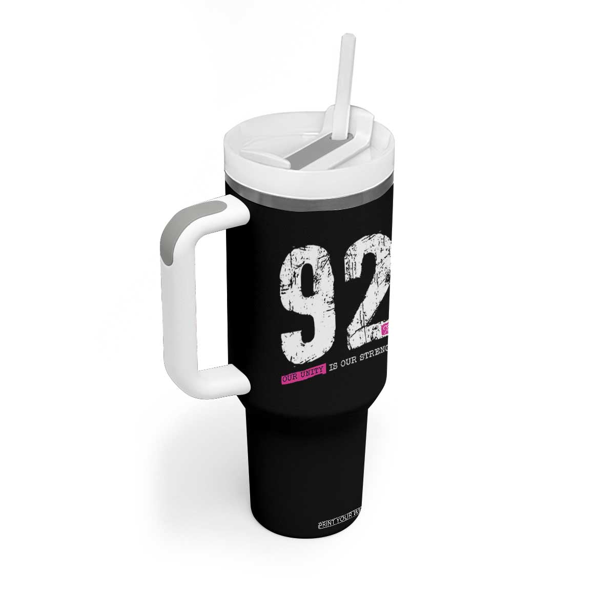 The 92% Black Women Power Tumbler With Handle Black History Month TS10 Print Your Wear
