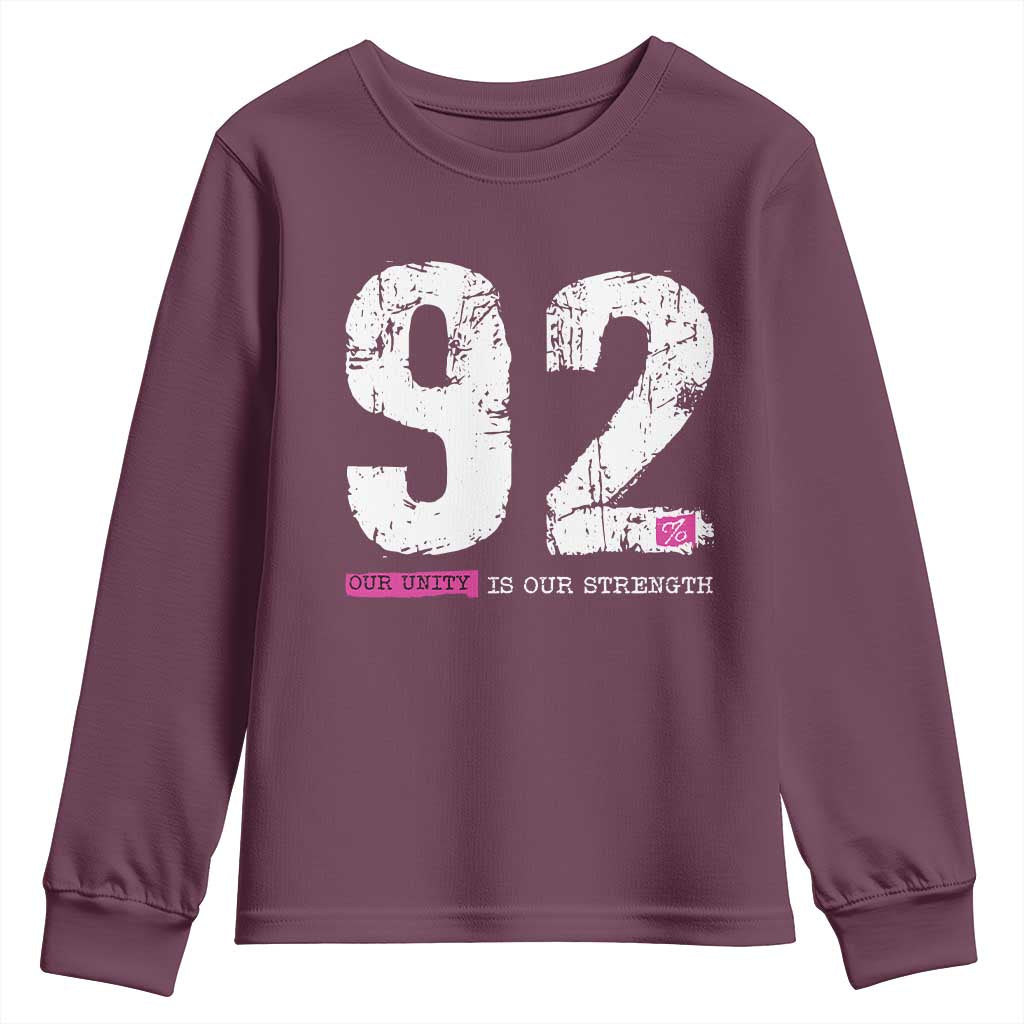 The 92% Black Women Power Youth Sweatshirt Black History Month TS10 Maroon Print Your Wear