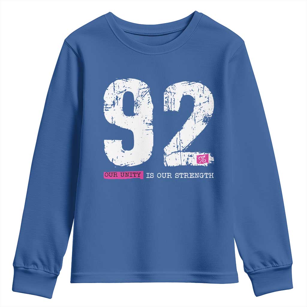 The 92% Black Women Power Youth Sweatshirt Black History Month TS10 Royal Blue Print Your Wear