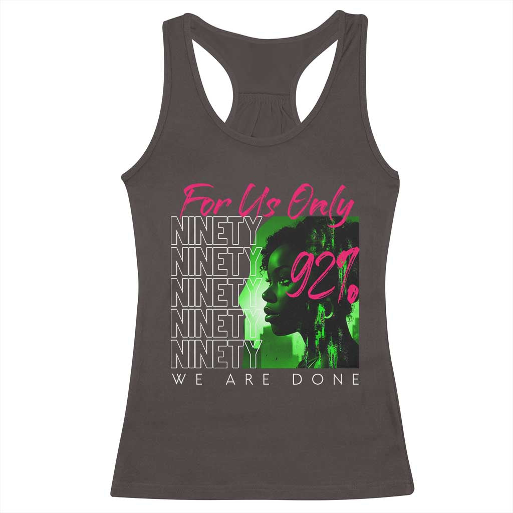 The 92% Black Women Power Racerback Tank Top For Us Only 92% We Are Done TS10 Dark Chocolate Print Your Wear