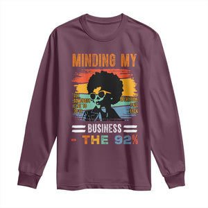 92 Percent Melanin African Women Long Sleeve Shirt Minding My Black Woman Business: The 92% TS10 Maroon Print Your Wear