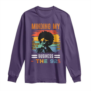 92 Percent Melanin African Women Long Sleeve Shirt Minding My Black Woman Business: The 92% TS10 Purple Print Your Wear