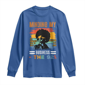 92 Percent Melanin African Women Long Sleeve Shirt Minding My Black Woman Business: The 92% TS10 Royal Blue Print Your Wear