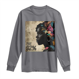 The 92% Black Women Power Long Sleeve Shirt 92 Percent Floral Melanin Girls TS10 Charcoal Print Your Wear