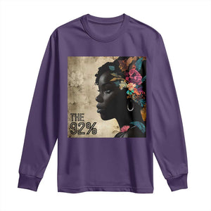 The 92% Black Women Power Long Sleeve Shirt 92 Percent Floral Melanin Girls TS10 Purple Print Your Wear