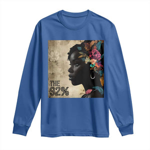 The 92% Black Women Power Long Sleeve Shirt 92 Percent Floral Melanin Girls TS10 Royal Blue Print Your Wear