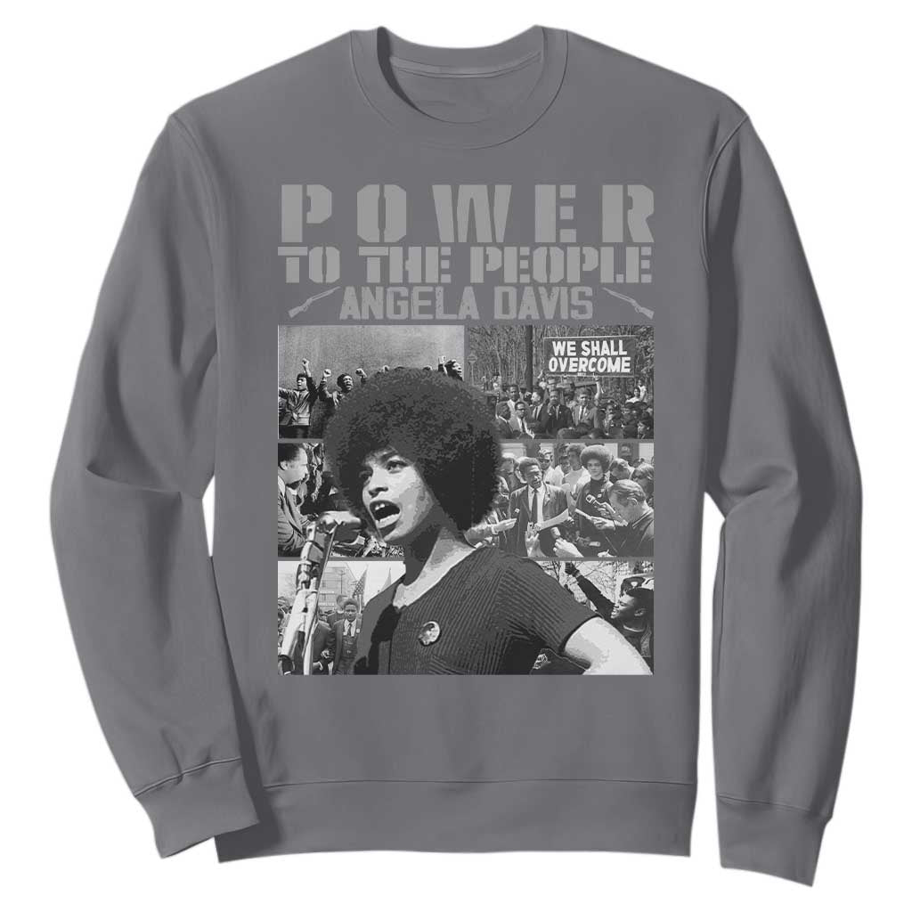 Power To The People Sweatshirt Black History Angela Davis Black Panther Party TS10 Charcoal Print Your Wear