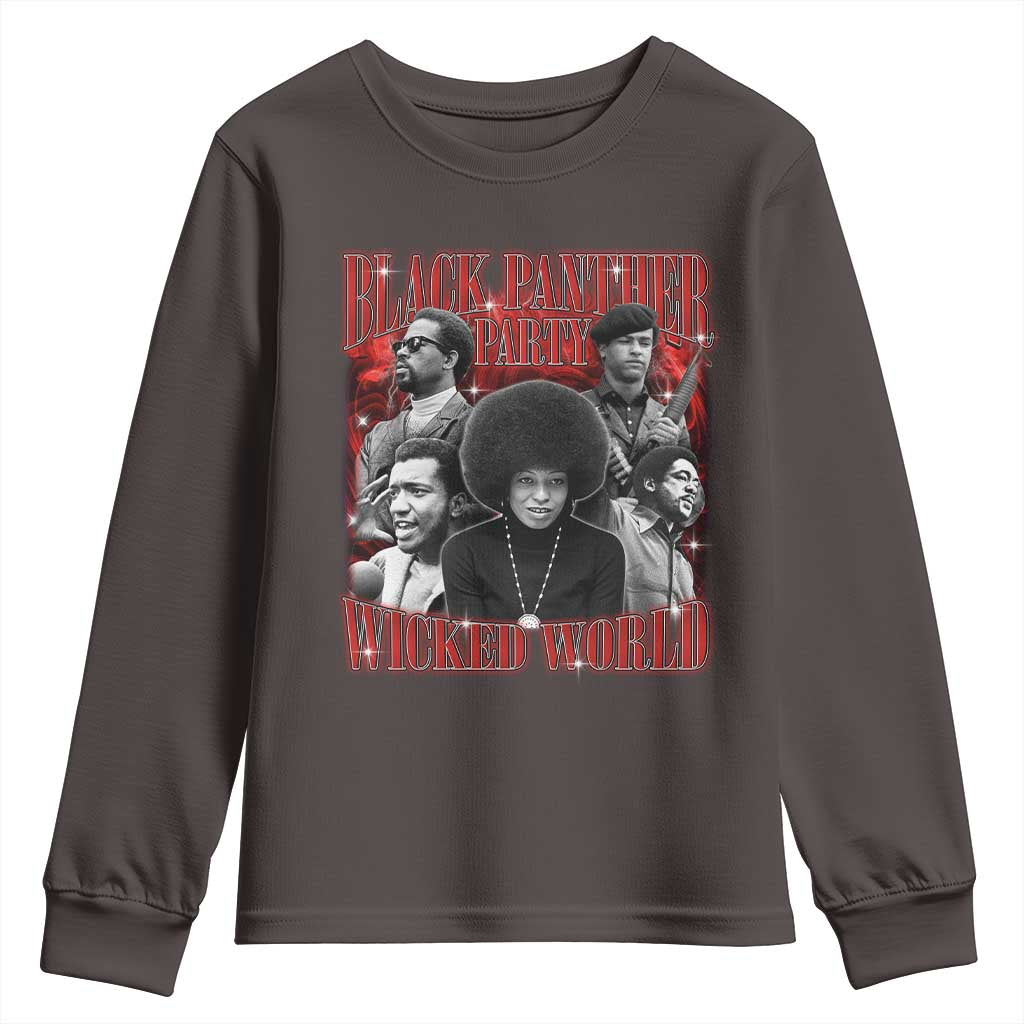 Black Panther Party Youth Sweatshirt Black History Month TS10 Dark Chocolate Print Your Wear