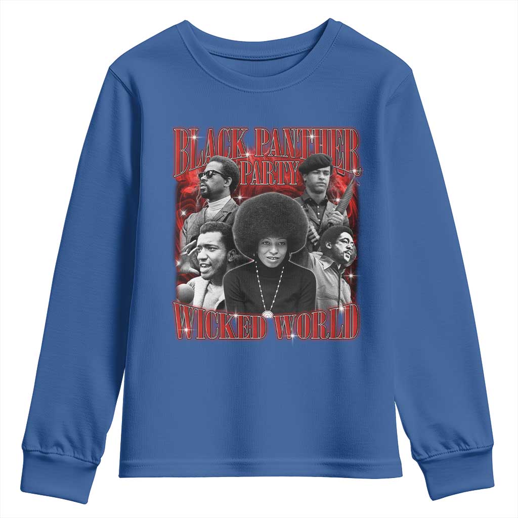 Black Panther Party Youth Sweatshirt Black History Month TS10 Royal Blue Print Your Wear
