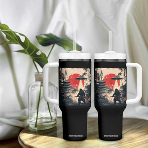 Samurai Bigfoot Tumbler With Handle Funny Japanese Retro Vintage Sasquatch Graphic Ukiyo-e Art TS10 Print Your Wear