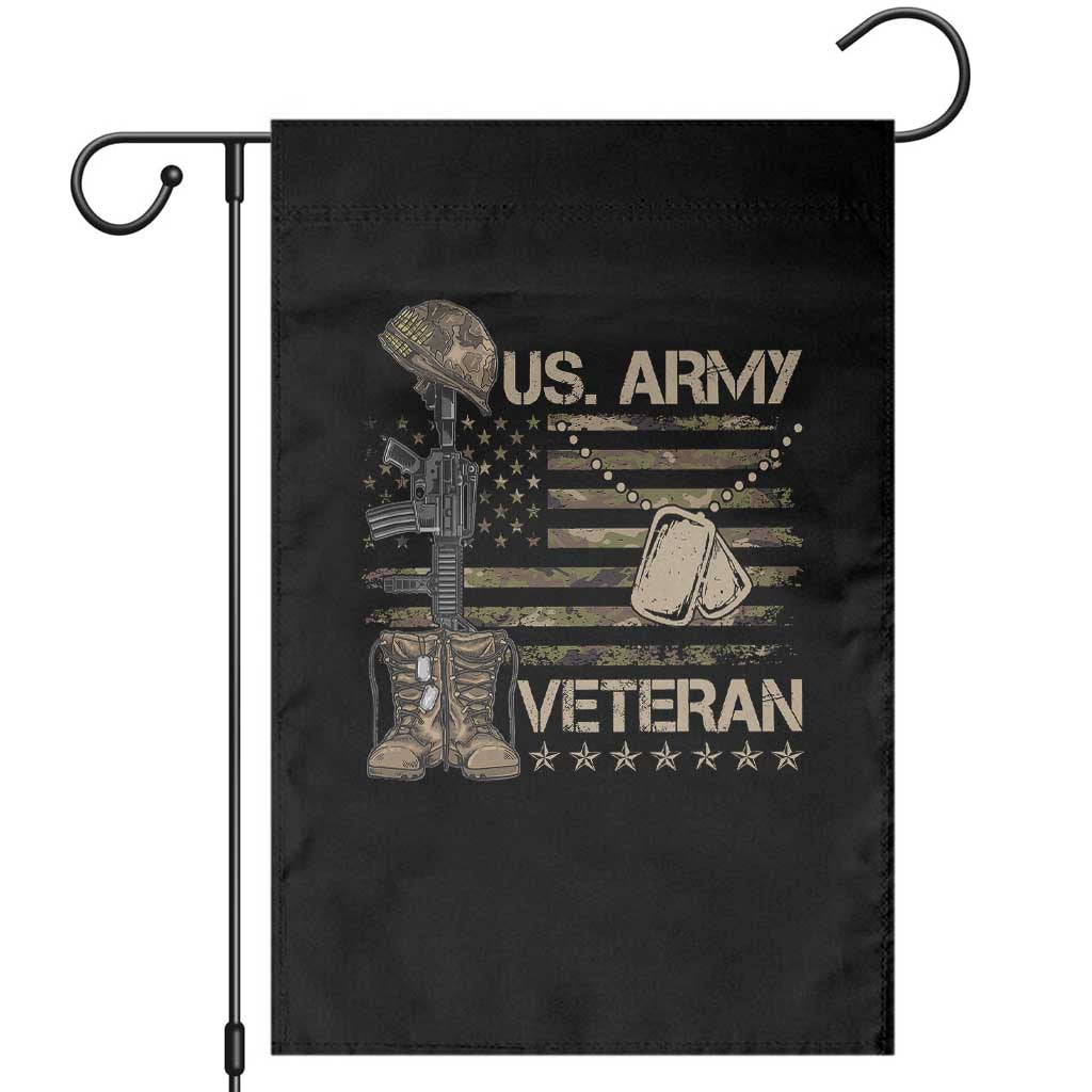 US Army Veteran Flag Garden Flag TS10 Black Print Your Wear