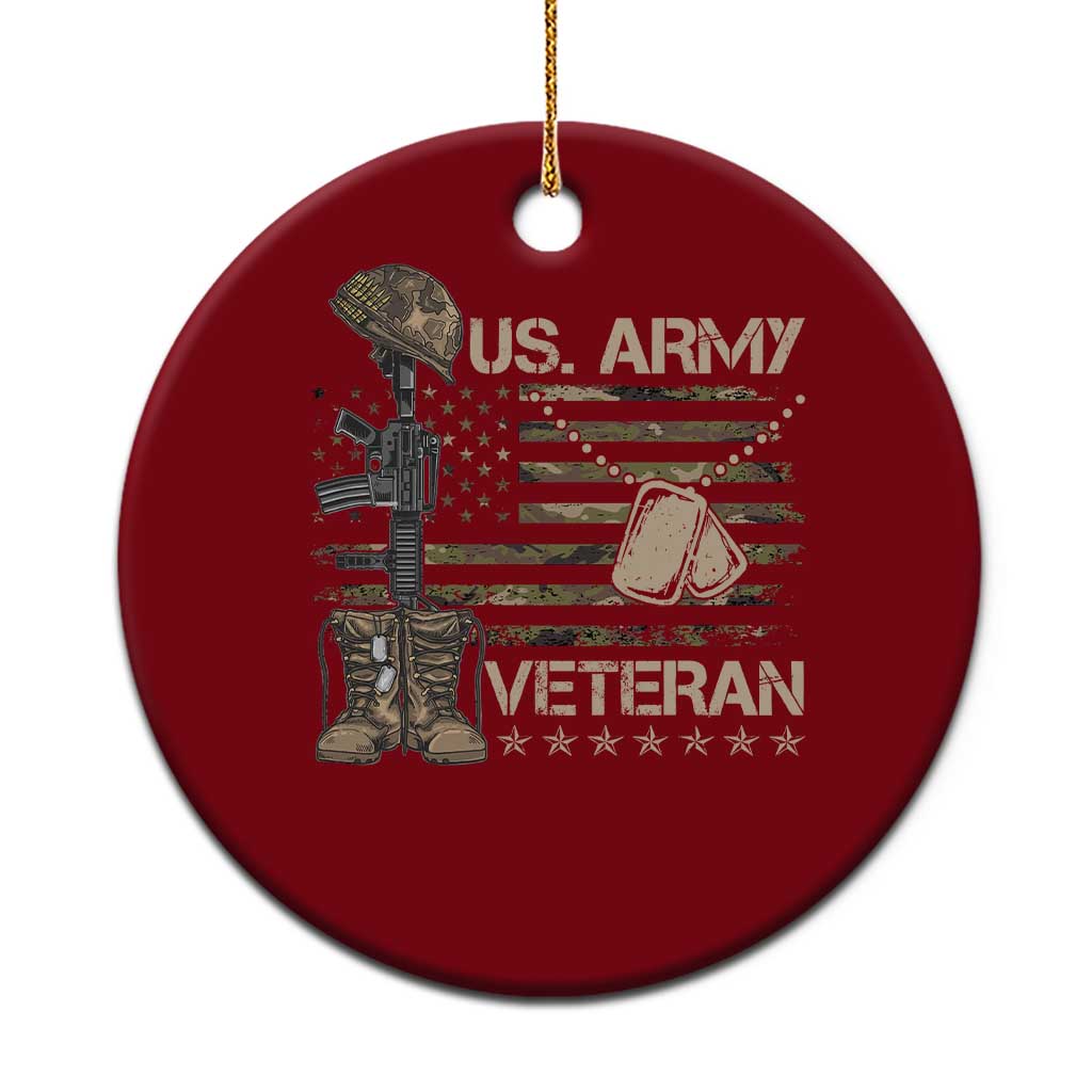 US Army Veteran Flag Ceramic Ornament TS10 1pc Red Print Your Wear