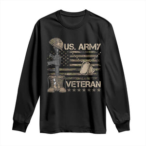 US Army Veteran Flag Long Sleeve Shirt TS10 Black Print Your Wear