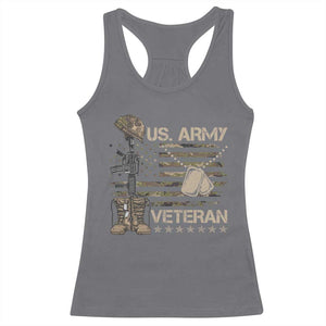 US Army Veteran Flag Racerback Tank Top TS10 Charcoal Print Your Wear