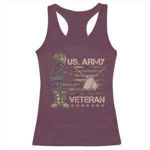 US Army Veteran Flag Racerback Tank Top TS10 Maroon Print Your Wear