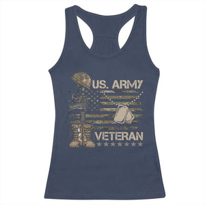 US Army Veteran Flag Racerback Tank Top TS10 Navy Print Your Wear